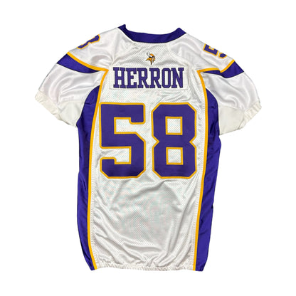 David Herron Minnesota Vikings 2008 Game Worn Rookie Reebok NFL Jersey Sz 06-48