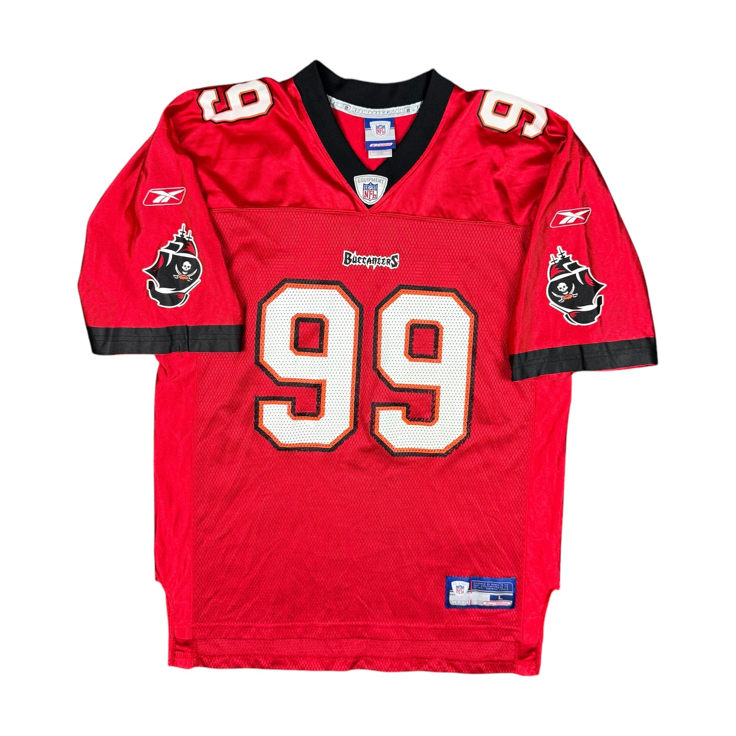 Warren Sapp Tampa Bay Buccaneers Vintage Reebok NFL Jersey Size Large