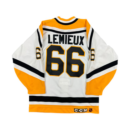 Mario Lemieux Pittsburgh Penguins Vintage Authentic CCM NHL Hockey Jersey Sz 44