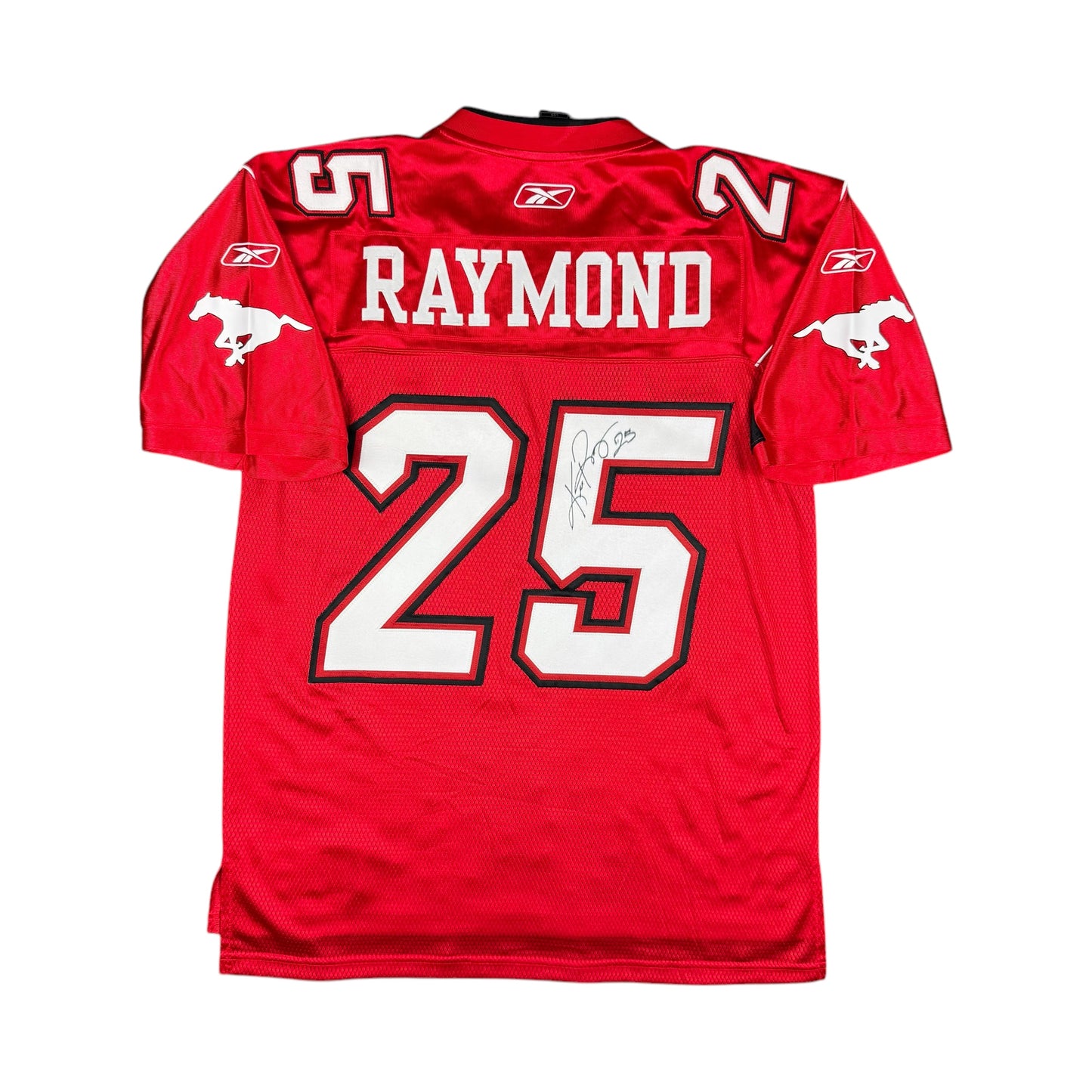 Keon Raymond Calgary Stampeders Autographed Reebok CFL Jersey Size Large