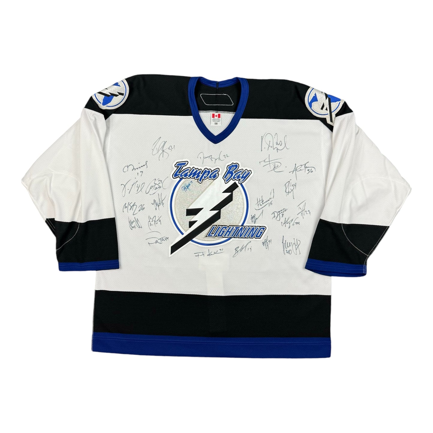 Tampa Bay Lighting Vintage Reebok Team Issued Signed NHL Hockey Jersey Size 56