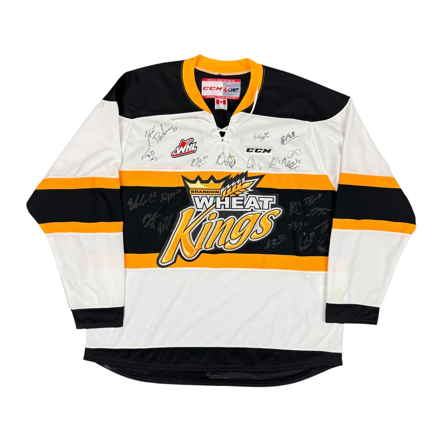 Brandon Wheat Kings Team Signed WHL CCM Hockey Jersey Size XXL