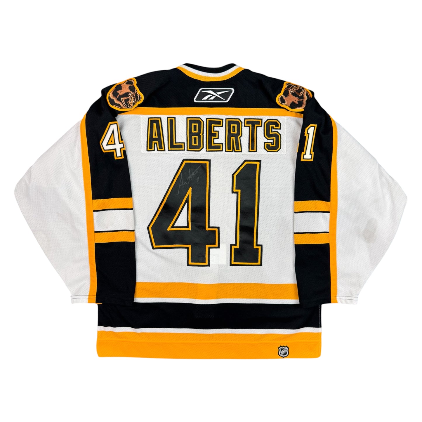 Andrew Alberts Boston Bruins Vintage Authentic Signed Reebok NHL Jersey Size 48￼