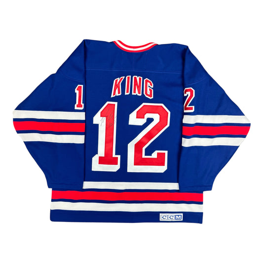 Kris King New York Rangers Vintage Signed CCM NHL Hockey Jersey Size Large