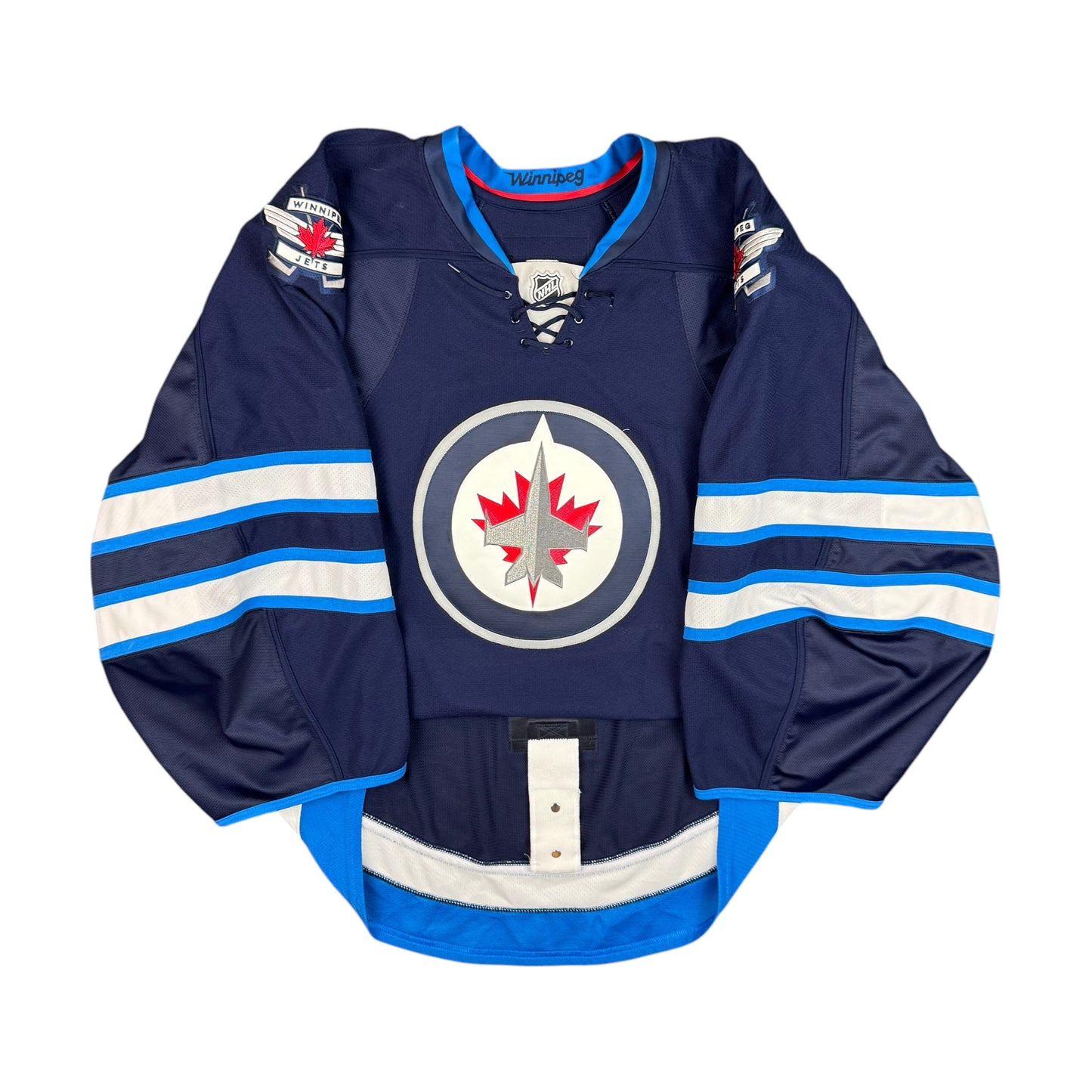 Team Issued Winnipeg Jets Goalie Cut Authentic NHL Hockey Jersey Size 58