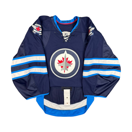 Team Issued Winnipeg Jets Goalie Cut Authentic NHL Hockey Jersey Size 58