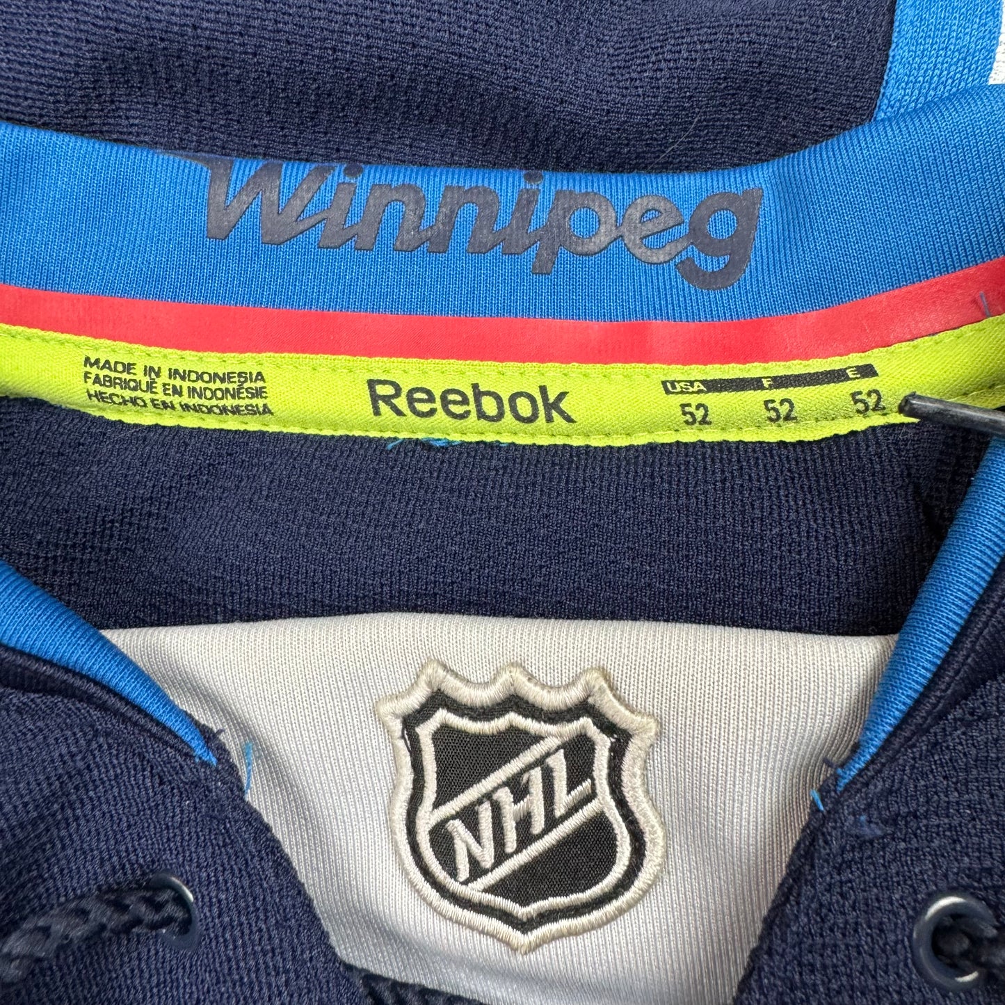 Winnipeg Jets Authentic Reebok NHL Hockey Jersey Size 52